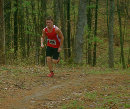 Men’s 15K winner Jake Hegge of LaCrosse climbing strong at mile 8.